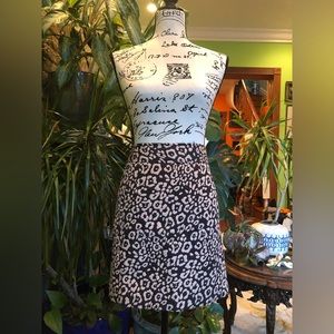 LOFT NWOT Brown/Cream Animal Print Skirt